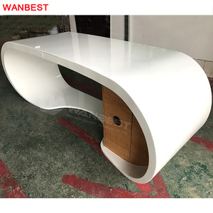 Hot bán văn phòng bàn trắng rắn bề mặt đá Máy tính bảng thiết kế với ngăn kéo hiện đại bàn điều hành - Product Image 2