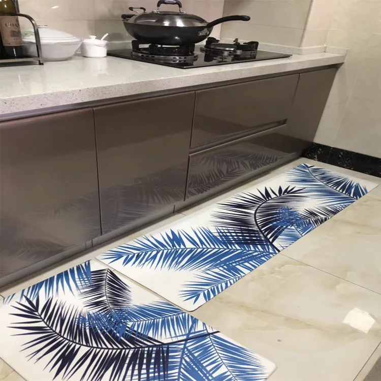 Household Multifunction Residential Anti Fatigue Pvc Customized Printed Washable Non Slip 3pc Floor Kitchen Mat