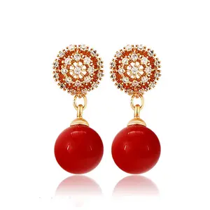 28291 Xuping 18K Gold Pearl Drop Earring, New Fashion Jewelry indian earring