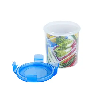 Material de plástico à prova de vazamento, pequeno recipiente redondo para armazenamento de alimentos eco-amigável para uso de cozinha