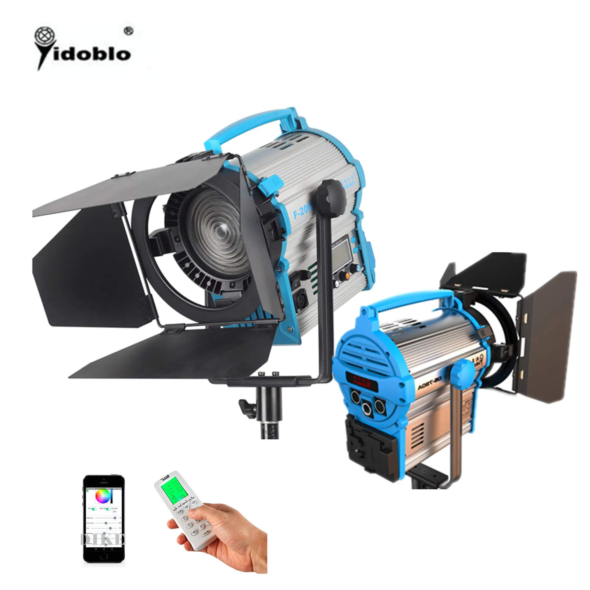 Yidoblo fohu holofote F-2000C fresnel 2800-9900k rgb colorido app controle remoto luz led fonte e holofotes