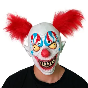 Disfraz de Pennywise terrorífico para fiesta, máscara de látex, 100% Natural, para Halloween