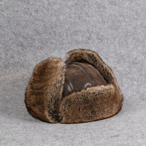 Chapeau en fourrure de <span class=keywords><strong>lapin</strong></span> pour homme, chapeau russe Ushanka, chapeau de trappeur en fourrure, chapeaux d'hiver pour homme - Product Image 5