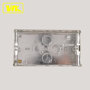 2 Caja de acero para enchufe eléctrico y interruptor de 25mm de profundidad con la tierra - Product Image 2