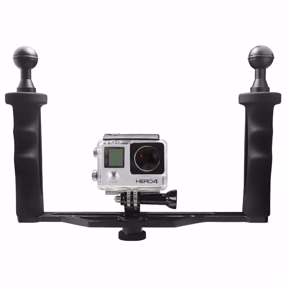 Universal for gopro Aluminum handheld stabilizer for gopro 4 3+ 3 SJCAM SJ4000 SJ5000 SJ8000 h9 Dome Port Cameras