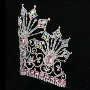 Couronne de beauté personnalisée de 10 pouces, strass, couronne de concours de beauté, couronnes hautes en cristal, bande ajustable, <span class=keywords><strong>Miss</strong></span> Big Tiara - Product Image 2