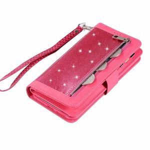 ใหม่เคสแบบพับมีซิปหลายฟังก์ชั่นแวววาวหนัง PU มันวาวสำหรับ <span class=keywords><strong>iPhone</strong></span> 6 7 8 11 12 13 14 15 16 PLUS XR x <span class=keywords><strong>XS</strong></span> PRO - Product Image 4