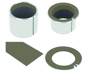 แบริ่งแห้งอลูมิเนียมอัลลอยด์แบบ SF-1พร้อมปลอก PTFE ประสิทธิภาพการเลื่อนที่ยอดเยี่ยมสำหรับโช้คอัพ