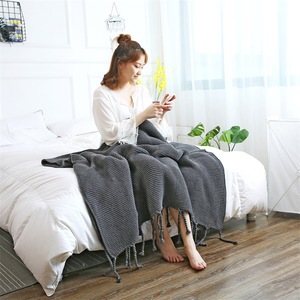 W5254 New Fashion <strong>Knit</strong> <strong>Throw</strong> Blanket Pattern <strong>Cable</strong> <strong>Knit</strong> <strong>Throw</strong> Tassel <strong>Throw</strong> Blanket - Product Image 2