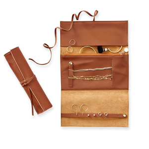 Genuine <strong>Leather</strong> Decorative Small <strong>Jewelry</strong> Roll Pouch Jewellry Organizer Packaging Box <strong>Jewelry</strong> <strong>Travel</strong> <strong>Case</strong> - Product Image 2