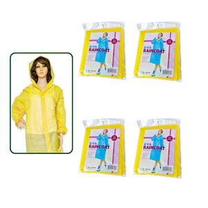 Hooded <strong>Long</strong> Raincoat Heavy Duty <strong>Long</strong> Yellow <strong>Rain</strong> <strong>Coat</strong> - Product Image 4