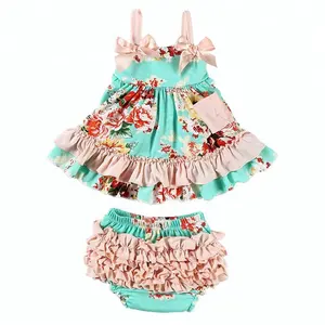 New Product Little Girl Clothing Baby Swing Top Set Breathable Summer Baby Kids Clothes