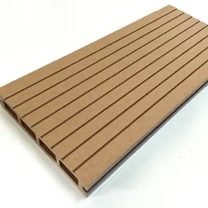 Waterproof Outdoor Grooved Wood Plastic Composite Decking Boards