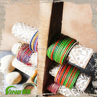 Présentoir de comptoir en bois Vintage, organisateur rustique de rangement de bijoux de bracelets pour bandeaux de cheveux, support de point de vente en bois à 3 niveaux