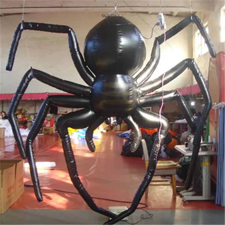 Araña de halloween inflable grande personalizada, decoración de halloween de araña negra grande