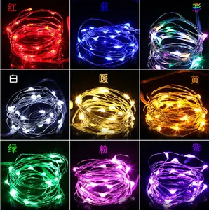 2m20 lamba LED dize LED düğme pil 2032 renkli su geçirmez noel cadılar bayramı dekorasyon renk bakır tel lamba