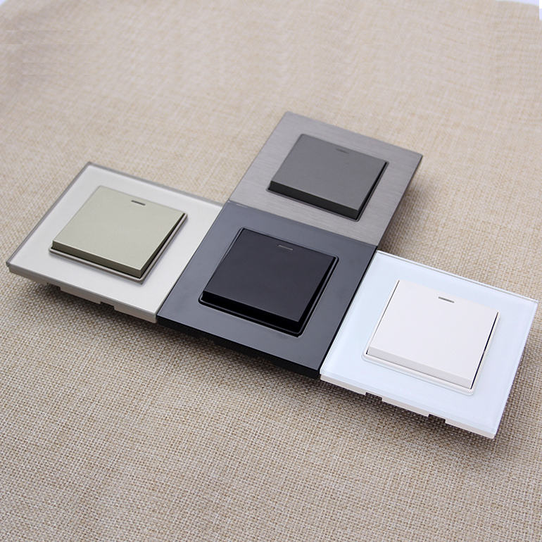 С украшением в виде кристаллов стекло с переключатель управления one gang свет кулисный переключатель панель