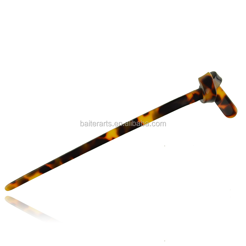 Hair Accessories Hair Pick Pin Acrylic Cellulose Acetate Tortoiseshell Hair Stick For Women