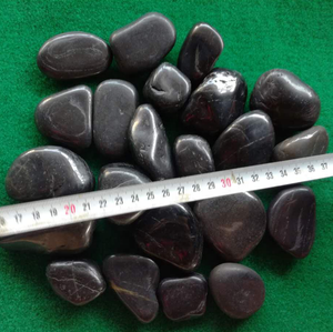 Testa emisferica serbatoio naturale piatto caduto <span class=keywords><strong>fiume</strong></span> lucido pietra nera ciottolo per l'abbellimento - Product Image 2