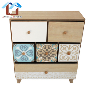 Trang Trí Nội Thất Caja De Almacenamiento De Madera Lưu Trữ Máy Tính Để Bàn Duyên Dáng 3 Tầng 6 Ngăn Kéo Bàn Văn Phòng Bằng Gỗ Ngăn Kéo Sắp Xếp - Product Image 2