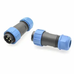 WESTSAM circular male connector SP13 2 pin 4 pin IP68 waterproof plastic threaded LED lighting connector