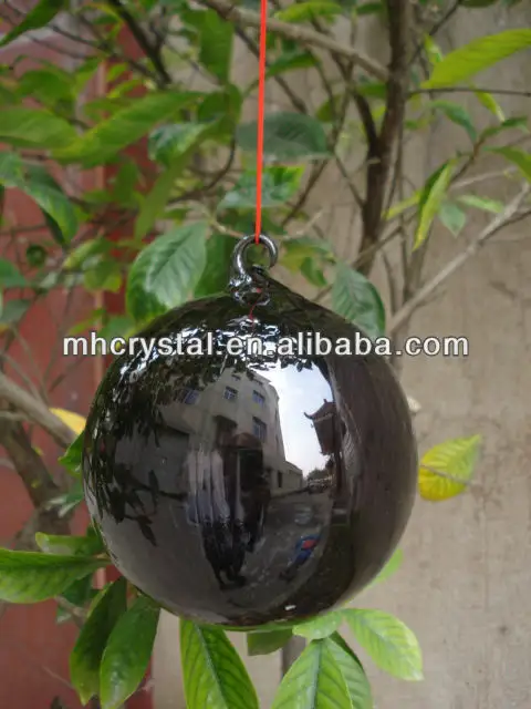 Schwarzes Streifen glas weihnachts verzierung kugel MH-12363