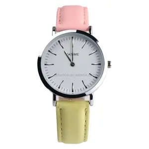 פשוט לבן חיוג טהור צבע עור שעונים נשים שעון מינימליסטי גבירותיי מקרית שעון יד נקבה קוורץ שעון Reloj Mujer