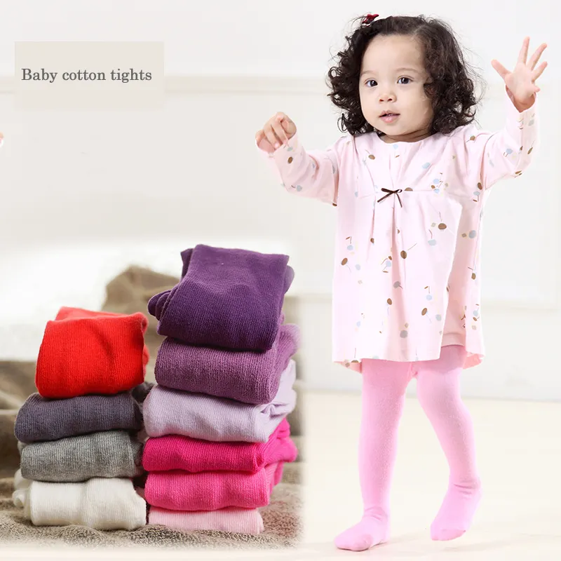 Großhandel einfarbige Baumwoll strumpfhose, günstiger Preis einfarbige Baby Baumwoll strumpfhose