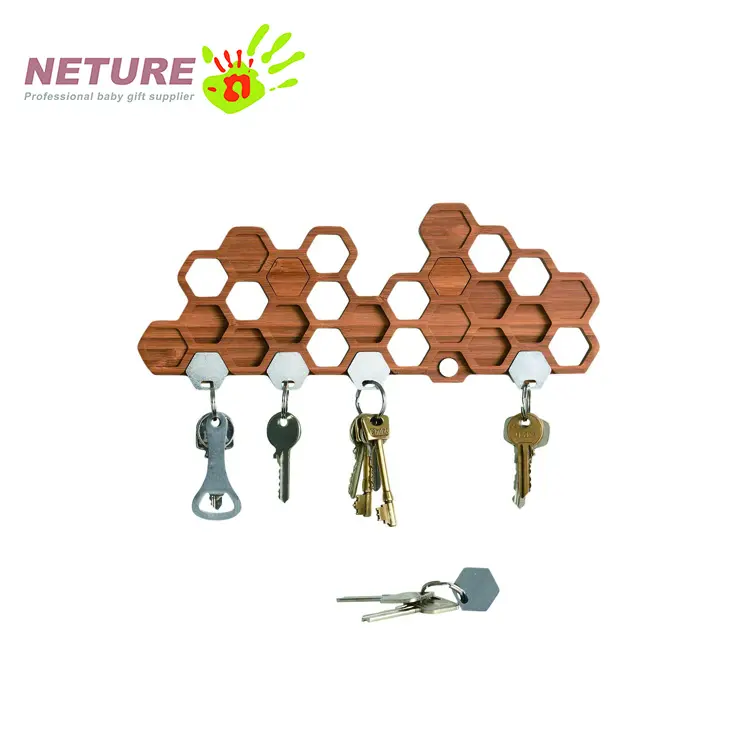 Honeycomb Magnetische Schlüssel Halter Für Wand Montieren Und Dekorative Holz Lagerung Rack