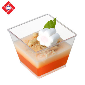 Carré en plastique écologique 200ml /7.0oz clair fête gel Dessert <span class=keywords><strong>bonbons</strong></span> Mousse tasse Tiramisu - Product Image 2