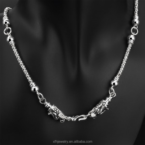 larga cadena de plata COLLAR COLGANTE del dragón, trono <span class=keywords><strong>Targaryen</strong></span> dragón moda collar con colgantes animales - Product Image 3