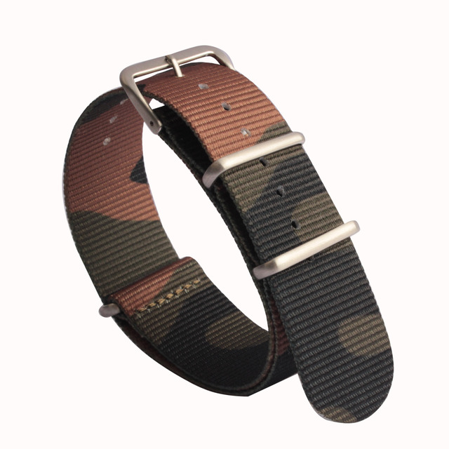 18mm 20mm 22mm 24mm Custom Camouflage One Piece Bronze Plated One Piece Nylon Watch Strap Band one piece nylon watch bands