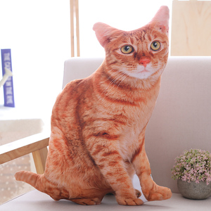 Almohada 3d con forma de gato de felpa realista, venta al por mayor - Product Image 2