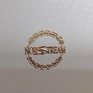 rose gold thin electroforming foil custom nickel metal sticker brandk logo adhesive label sticker