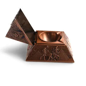 Hot sale customized design Egypt 3D metal bronze ashtray promo gift
