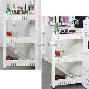 Chariot de rangement étroit à 3 niveaux en plastique pour la cuisine, pour organiser les <span class=keywords><strong>bouteilles</strong></span> d'épices - Product Image 5