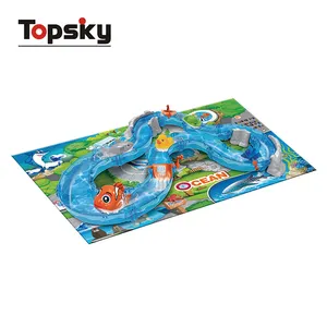 Ocean water track bath toys race track floating fishing game slot car track