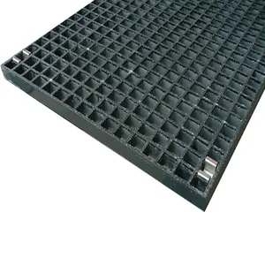 Powergrid Fiberglass Grating For Stair Tread With Black Nosing