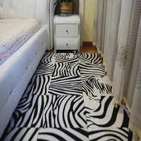 Faux pelz kuh leder patchwork teppich Tier Zebra Schwarz Weiß Streifen Benutzerdefinierte Teppiche Europäischen Stil