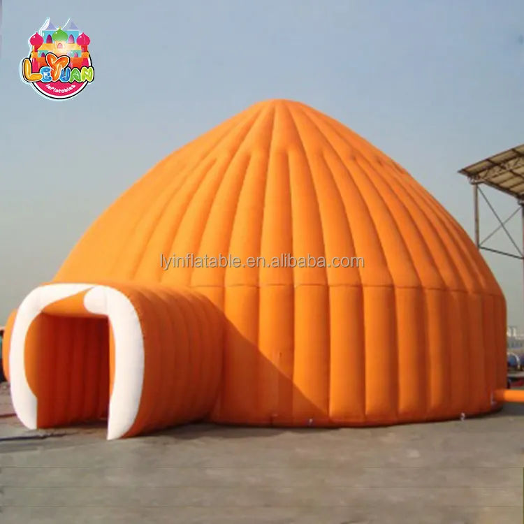 البرتقال 10 متر نفخ خيمة مصنوعة من النسيج الهواء قبة مع منفاخ