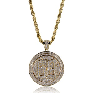 Collier pendentif de <span class=keywords><strong>rappeur</strong></span> avec disque rotatif en zircone <span class=keywords><strong>69</strong></span>, bijoux HipHop DY - Product Image 1