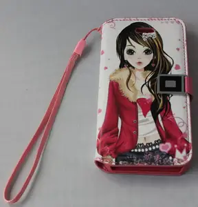 hübsches mädchen design ledertasche für appleiphone 5g 5