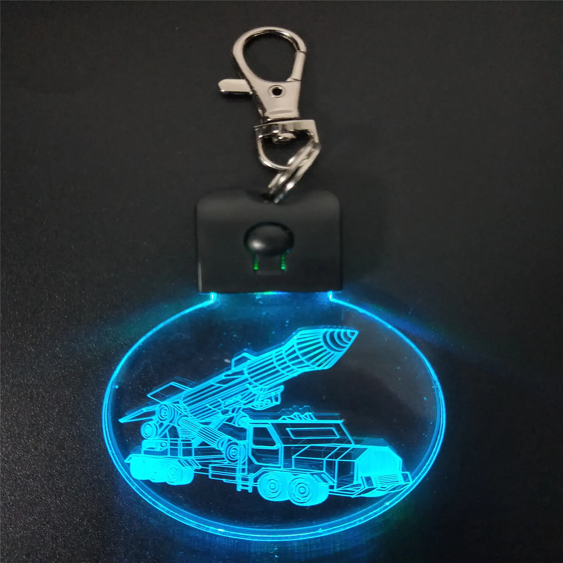 Awesome Laser Khắc 7 Màu LED Acrylic Đèn Pin Led Keychain 3D Đèn