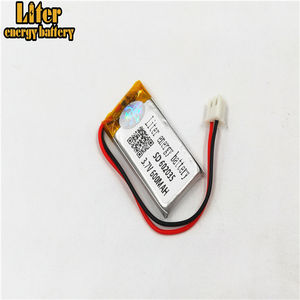 Plugue 2.0-2 P 602035 600 mah 3.7 v Recarregável lipo bateria solar bateria de lítio polímero de iões de lítio com PCM - Product Image 4