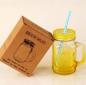 16 Oz Large Bouche Verre Coloré Tasse Mason Pot Tasses Ensemble - Product Image 3