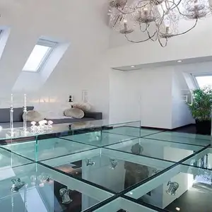 High transmission and safety full tempered laminated insulated glass floor