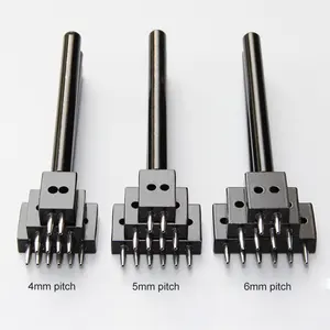 1 Pcs Round Stitching Punch Tools Schwarze Leder locher 4/5/6/mm Abstand Leder Stanz werkzeug Lochs ch neider DIY Handmade