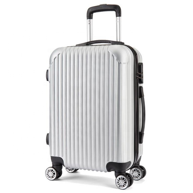 Китайская фабрика, легкая, 20 дюймов, 24 дюйма, 28 дюймов, Классическая Серебристая тележка из АБС-пластика, чемодан для путешествий с 360 спиннером, 4 бесшумными колесами