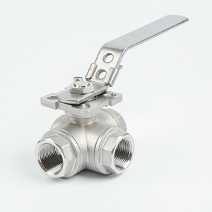 Válvula de bola de 3 vías de acero inoxidable 304/316 de alta calidad 1/4 ''~ 4'' Producto confiable - Product Image 1