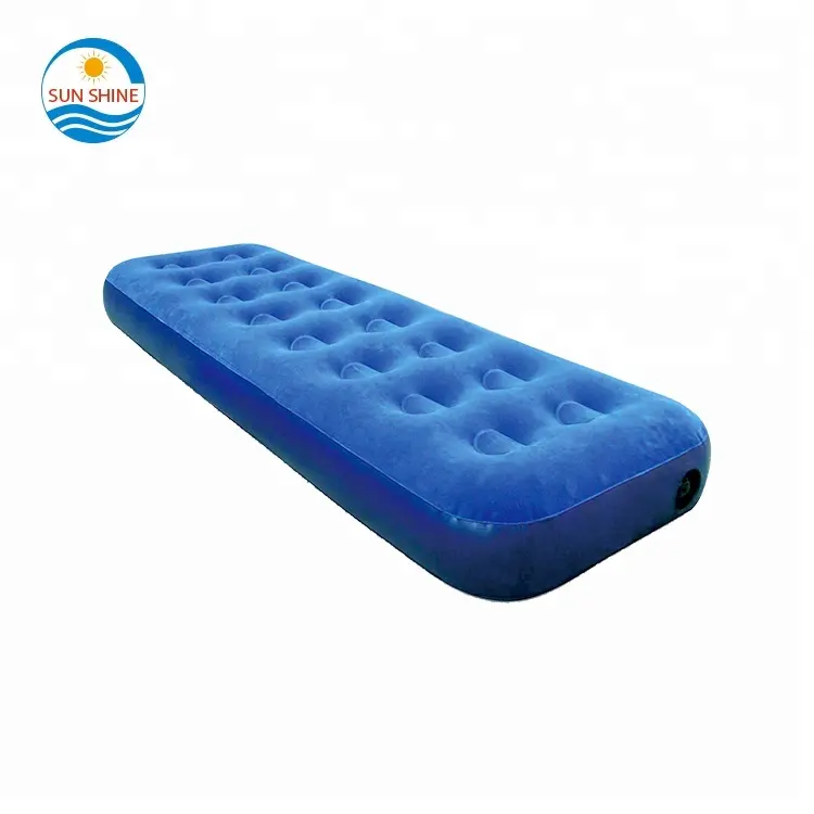 Sunshine 16-hole blue flocked air mattress inflatable bunk bed with pump